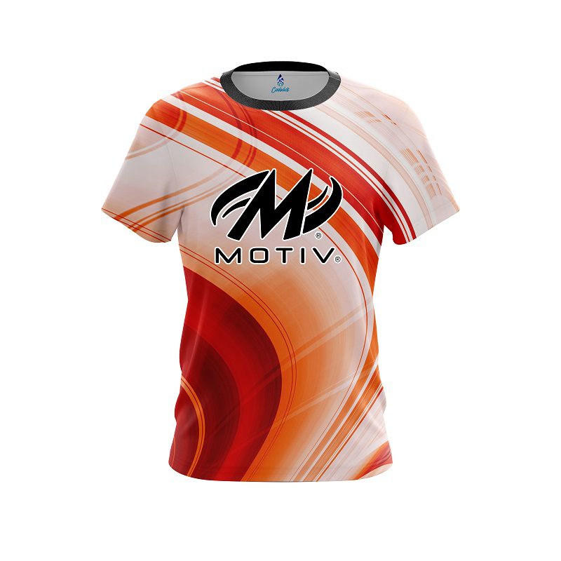 Motiv Curvy Orange Pattern CoolWick Bowling Jersey