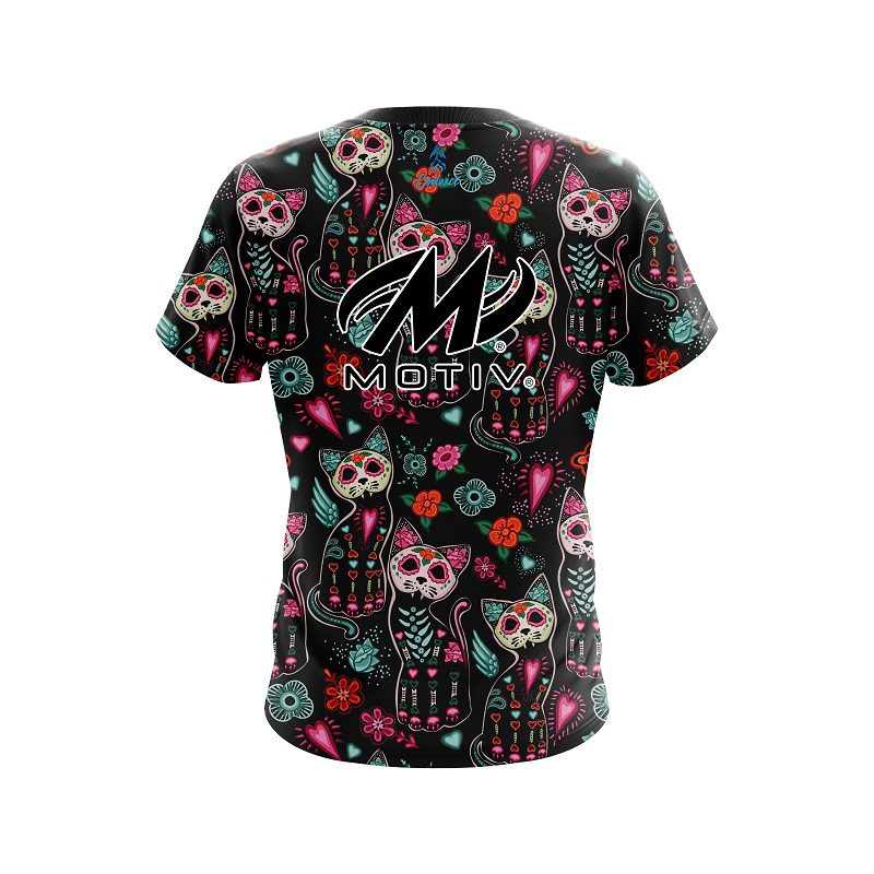 Motiv Day Of The Dead Cats CoolWick Bowling Jersey - Image 2