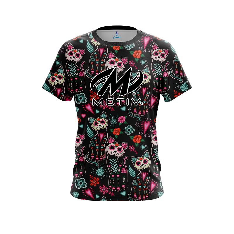 Motiv Day Of The Dead Cats CoolWick Bowling Jersey