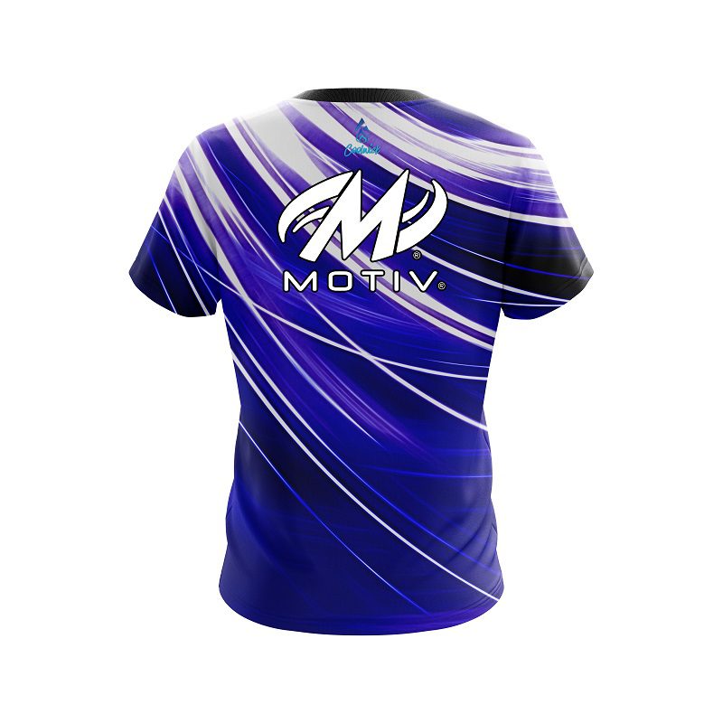 Motiv Deep Blue Stripes CoolWick Bowling Jersey - Image 2