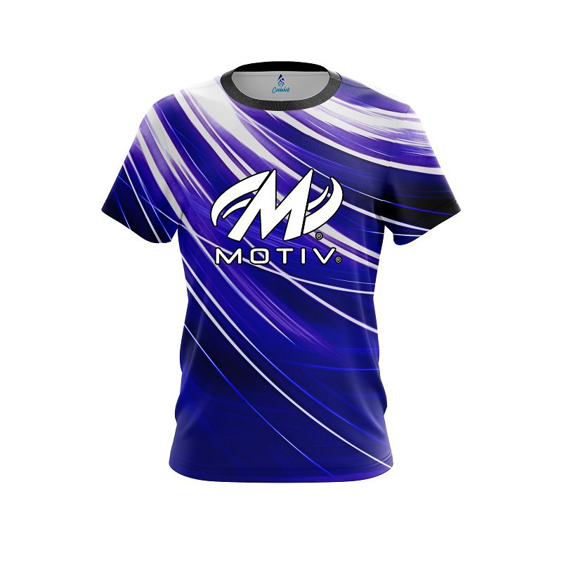 Motiv Deep Blue Stripes CoolWick Bowling Jersey