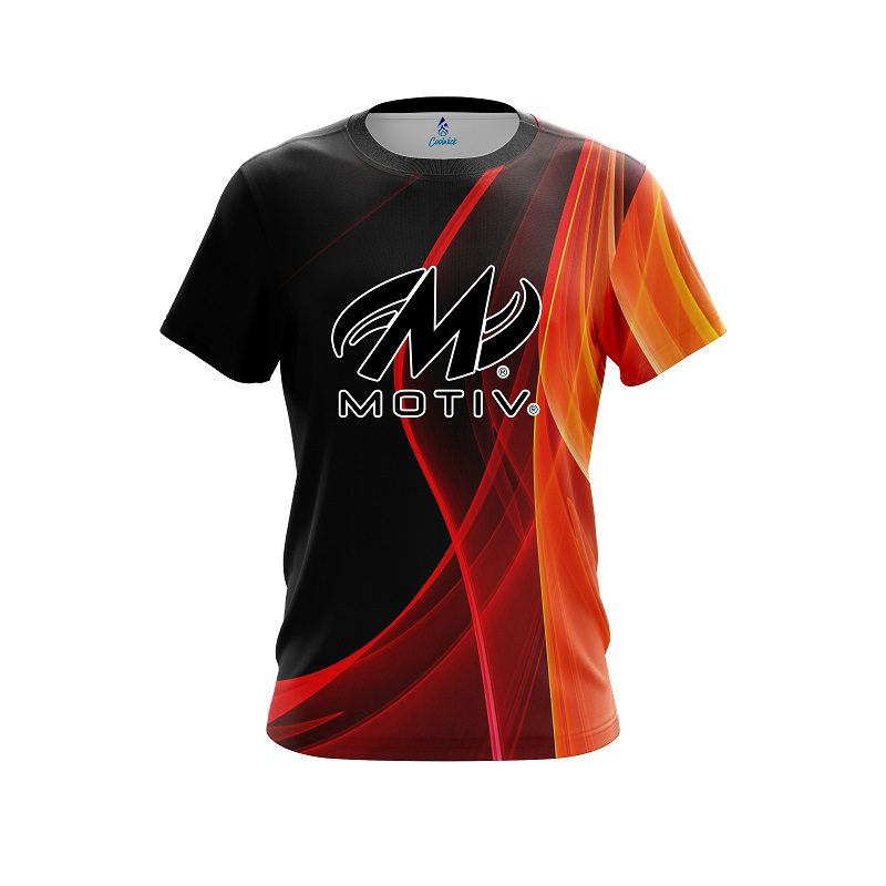 Motiv Deep Orange Curve CoolWick Bowling Jersey