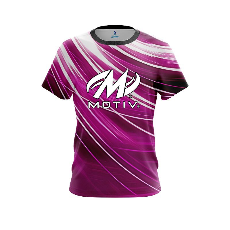 Motiv Deep Pink Stripes CoolWick Bowling Jersey