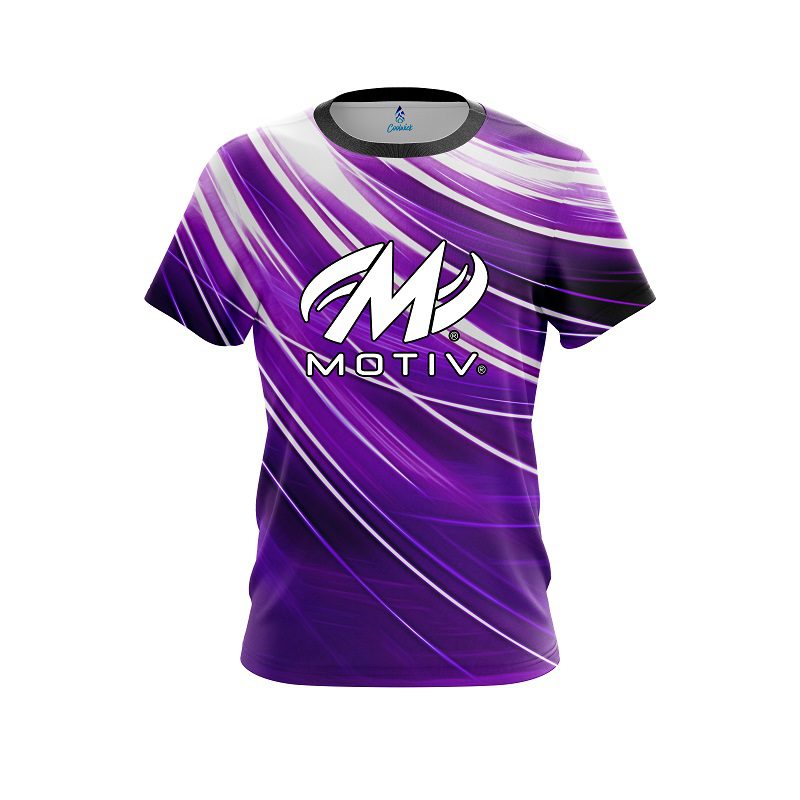 Motiv Deep Purple Stripes CoolWick Bowling Jersey