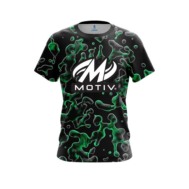 Motiv Green Flowing Fluid CoolWick Bowling Jersey