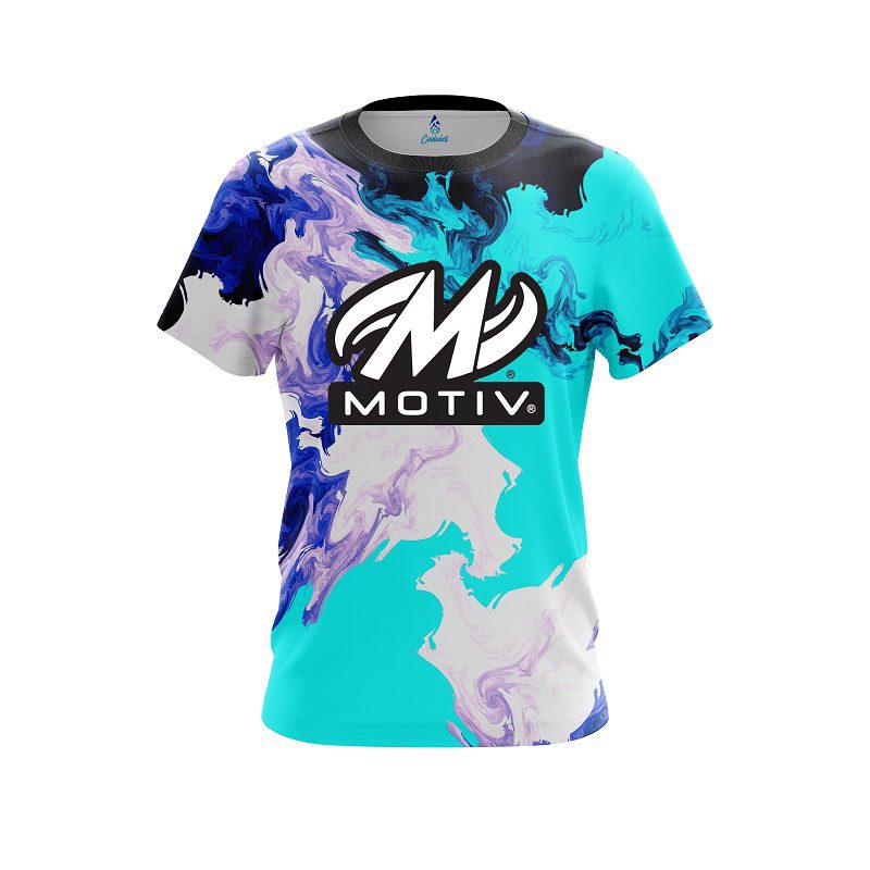 Motiv Liquid Marble Purple And Blue CoolWick Bowling Jersey