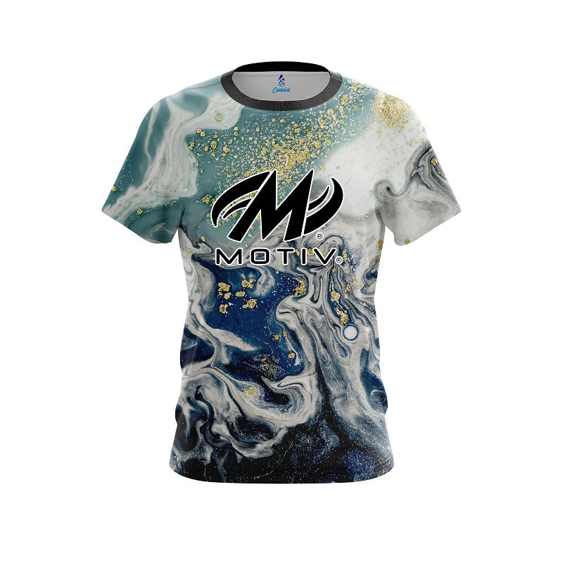Motiv Marbleized Ripple Pattern CoolWick Bowling Jersey