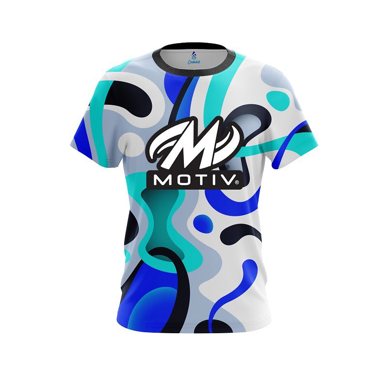 Motiv Modern Art Blue CoolWick Bowling Jersey