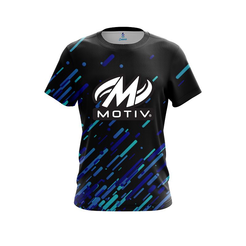 Motiv Modern Blue Stripe CoolWick Bowling Jersey