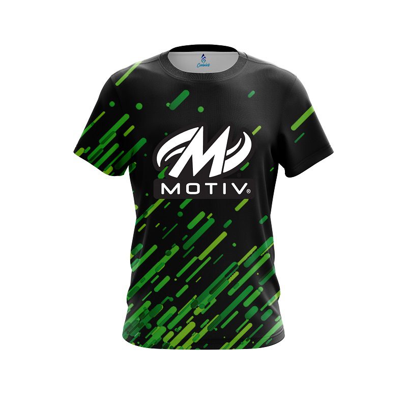 Motiv Modern Green Stripe CoolWick Bowling Jersey