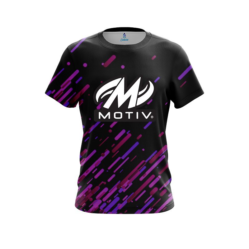 Motiv Modern Purple Stripe CoolWick Bowling Jersey