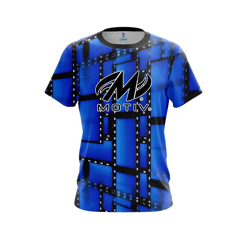 Motiv Movie Reel Blue CoolWick Bowling Jersey