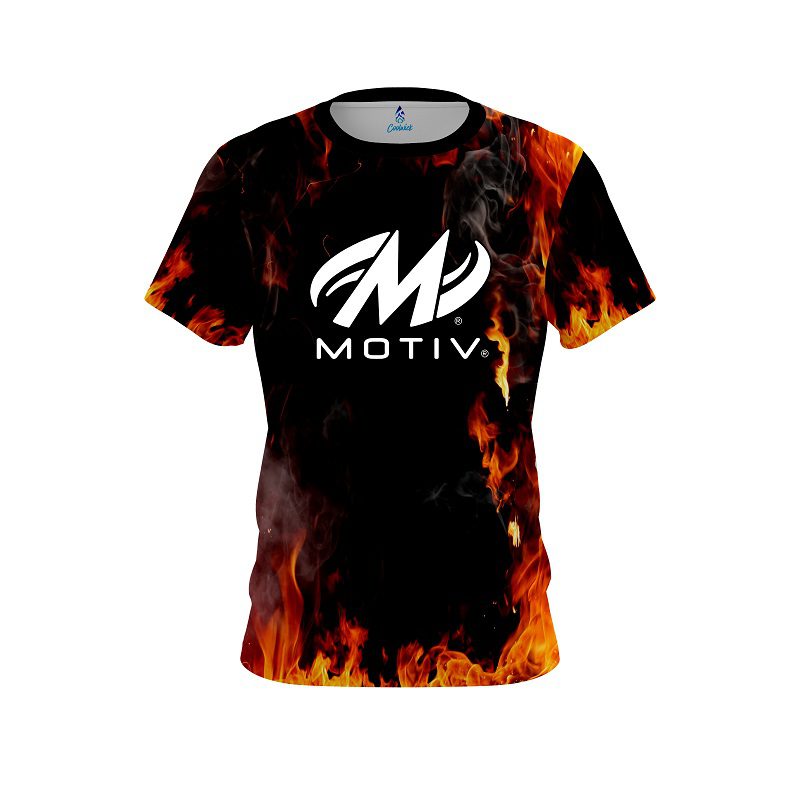 Motiv Orange Flame CoolWick Bowling Jersey