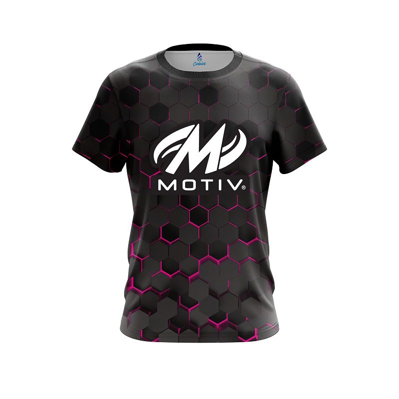 Motiv Pink Honeycomb Fusion CoolWick Bowling Jersey