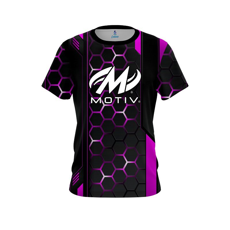 Motiv Pink Steel Comb CoolWick Bowling Jersey
