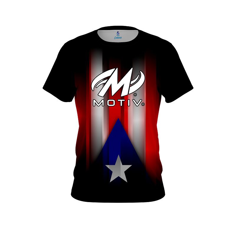 Motiv Puerto Rico Flag CoolWick Bowling Jersey
