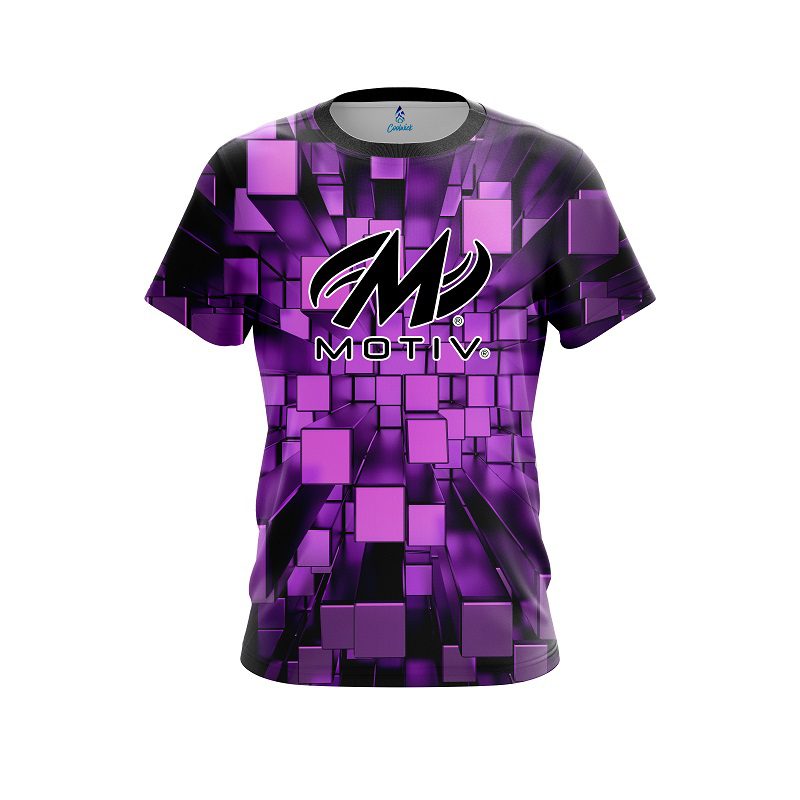 Motiv Purple Block Burst CoolWick Bowling Jersey