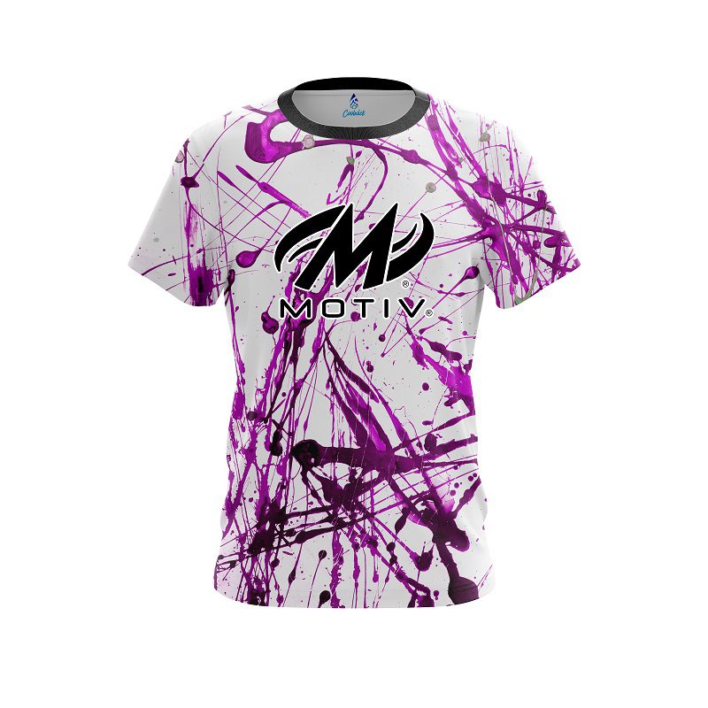 Motiv Purple Paint Splash CoolWick Bowling Jersey