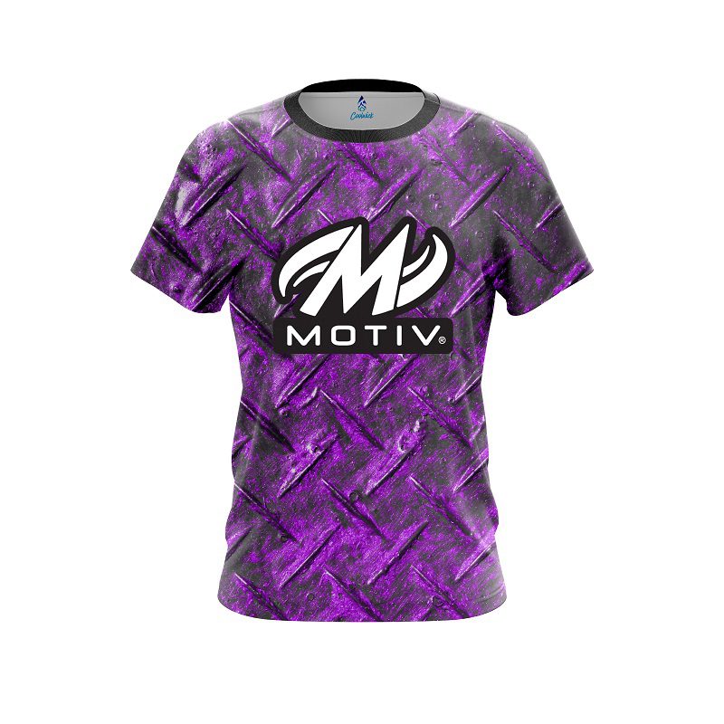 Motiv Purple Diamond Plate CoolWick Bowling Jersey