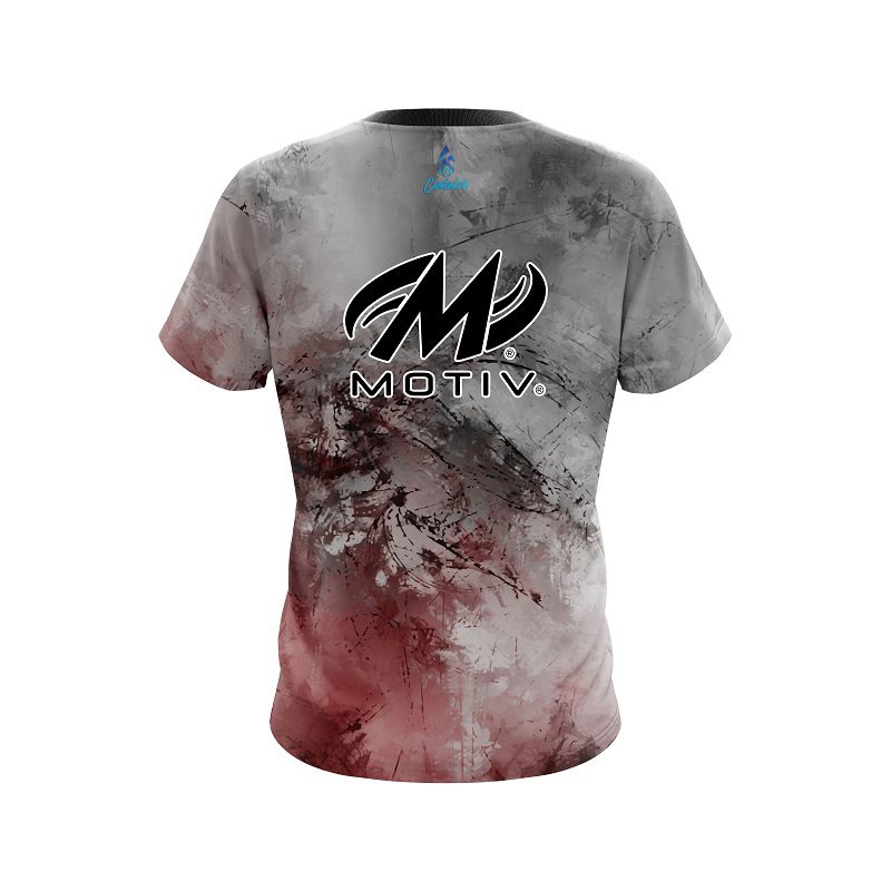 Motiv Red And Grey Canvas CoolWick Bowling Jersey - Image 2