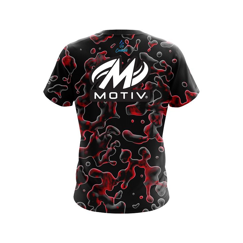 Motiv Red Flowing Fluid CoolWick Bowling Jersey - Image 2