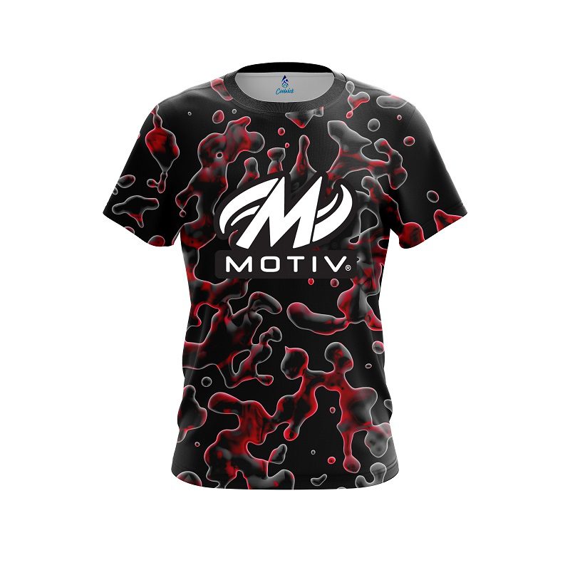 Motiv Red Flowing Fluid CoolWick Bowling Jersey