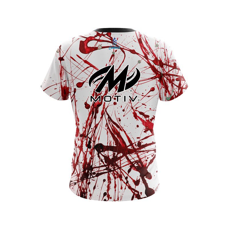 Motiv Red Paint Splash CoolWick Bowling Jersey - Image 2
