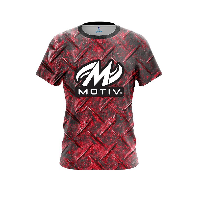 Motiv Red Diamond Plate CoolWick Bowling Jersey