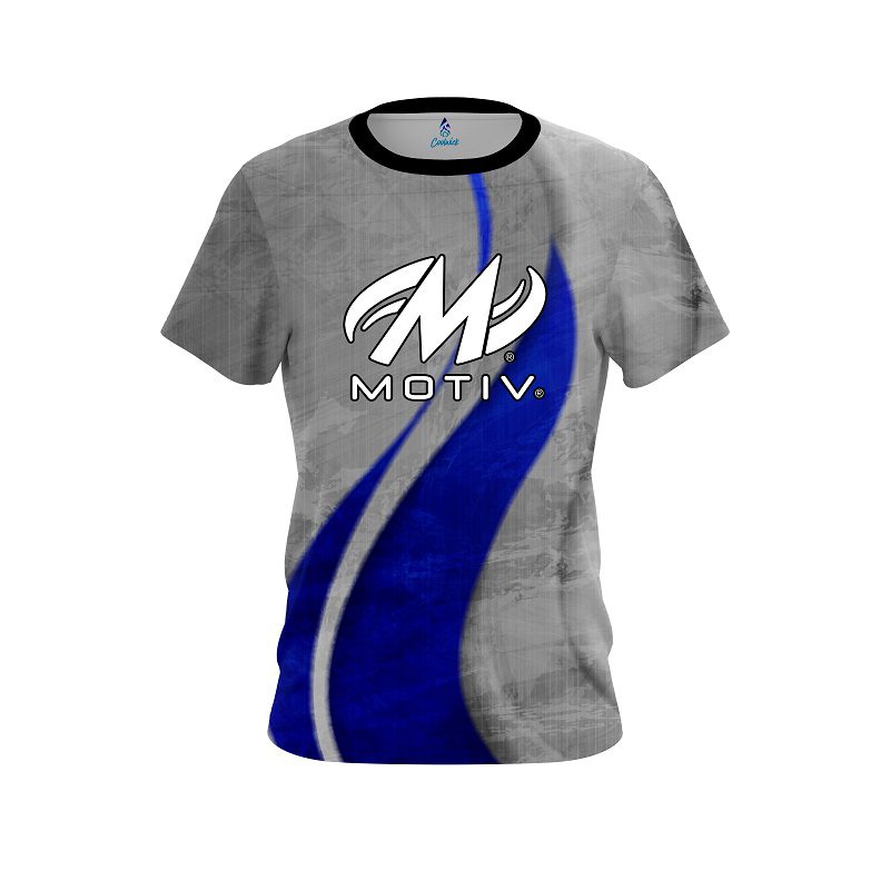 Motiv Rough Edges Blue CoolWick Bowling Jersey