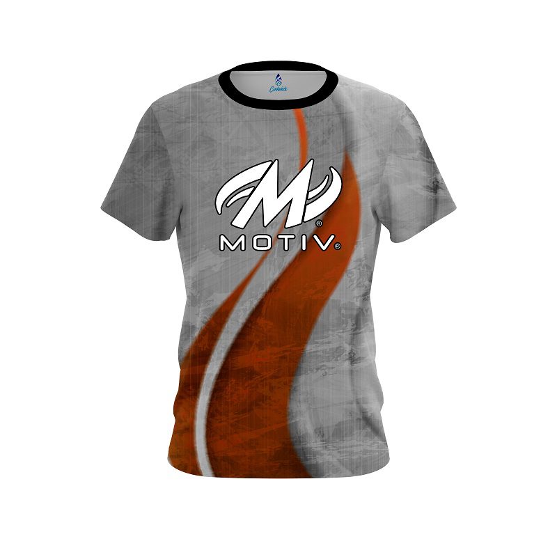 Motiv Rough Edges Orange CoolWick Bowling Jersey