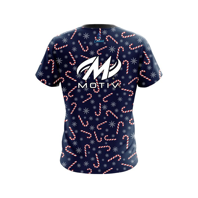 Motiv Snowy Candy Cane CoolWick Bowling Jersey - Image 2