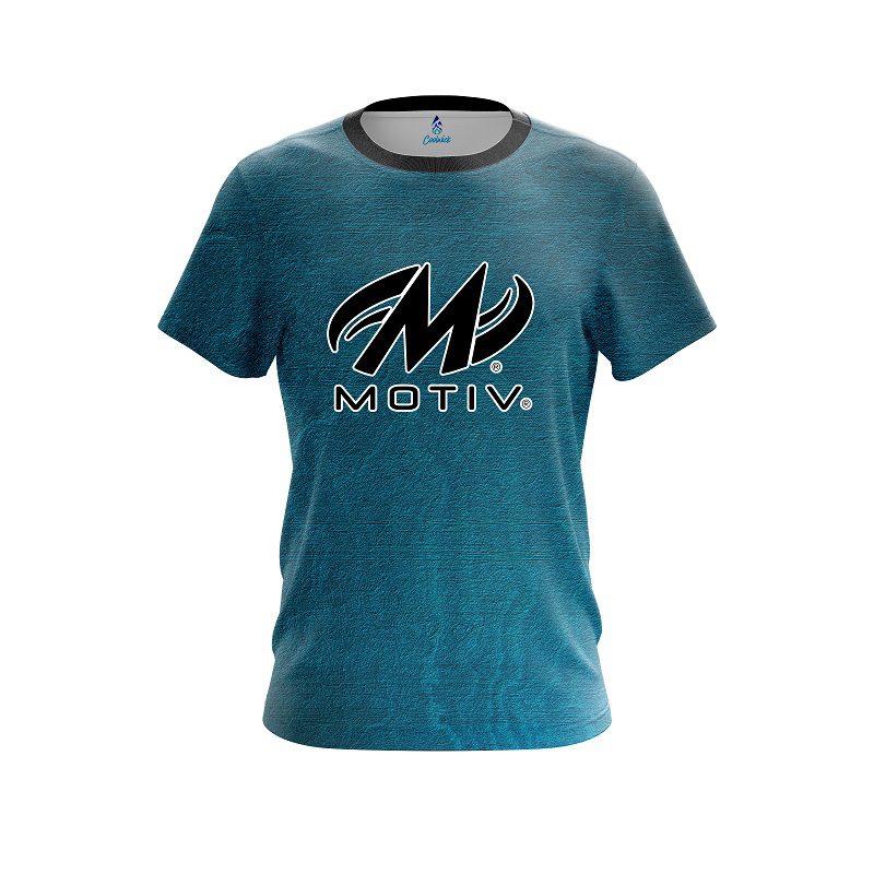 Motiv Teal Grunge Canvas CoolWick Bowling Jersey