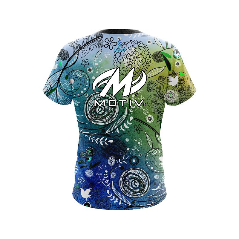 Motiv Watercolor Floral Art CoolWick Bowling Jersey - Image 2