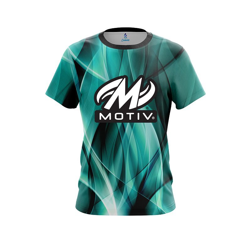 Motiv Wavy Aqua Swirl CoolWick Bowling Jersey