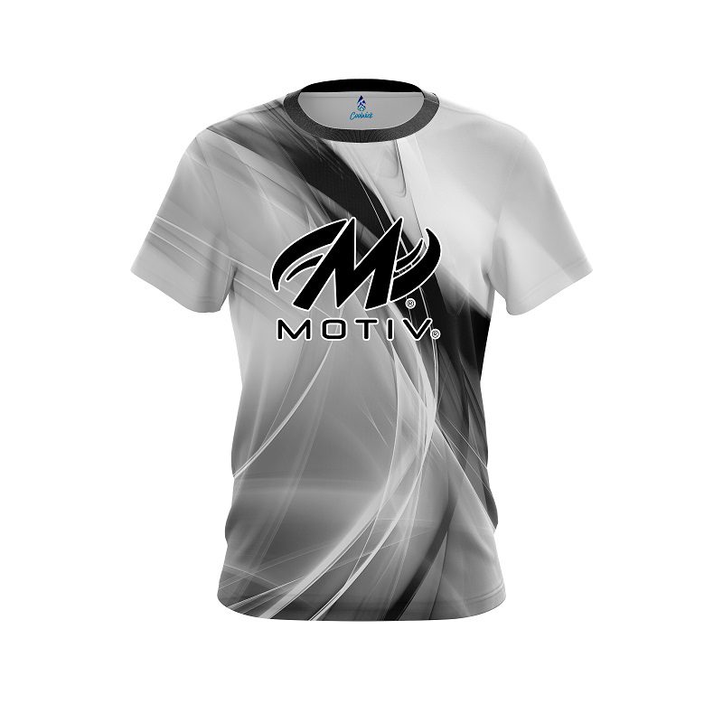 Motiv Wavy Black And White Swirl CoolWick Bowling Jersey
