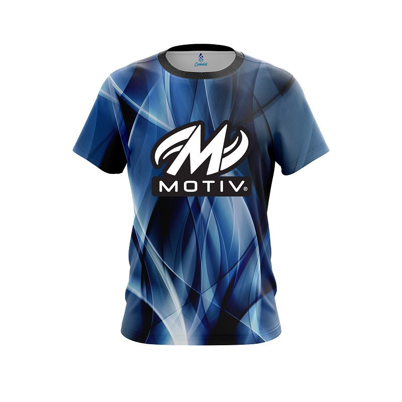 Motiv Wavy Blue Swirl  CoolWick Bowling Jersey