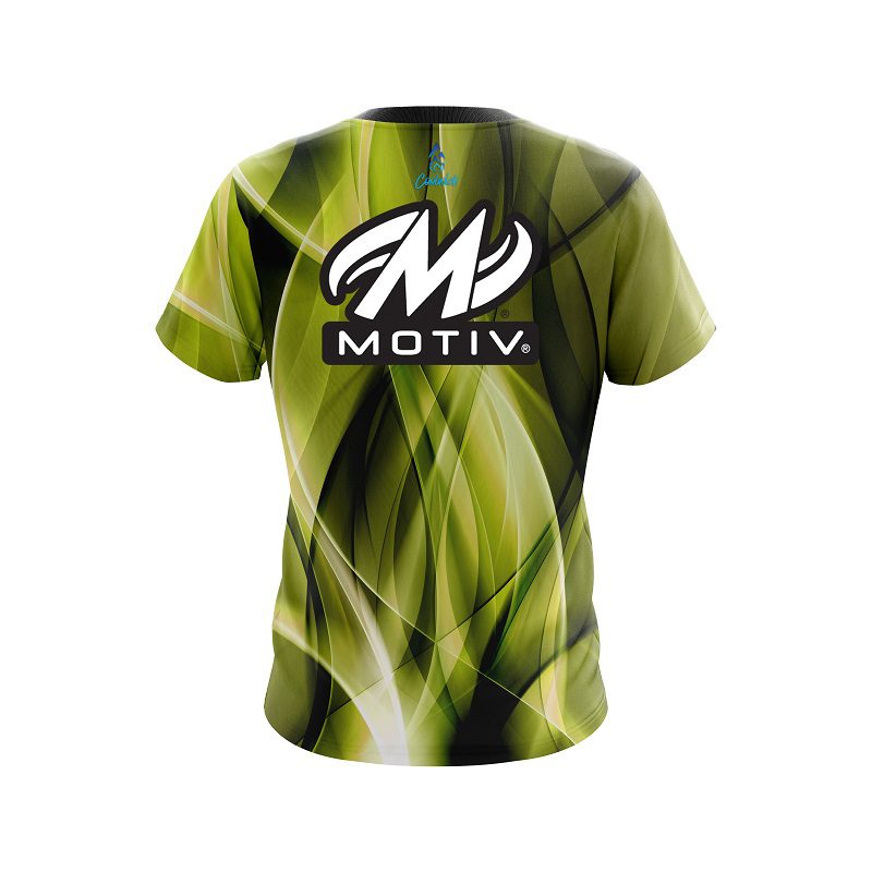 Motiv Wavy Yellow Swirl  CoolWick Bowling Jersey - Image 2