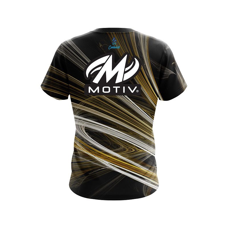 Motiv Yellow Motion Swirl CoolWick Bowling Jersey - Image 2