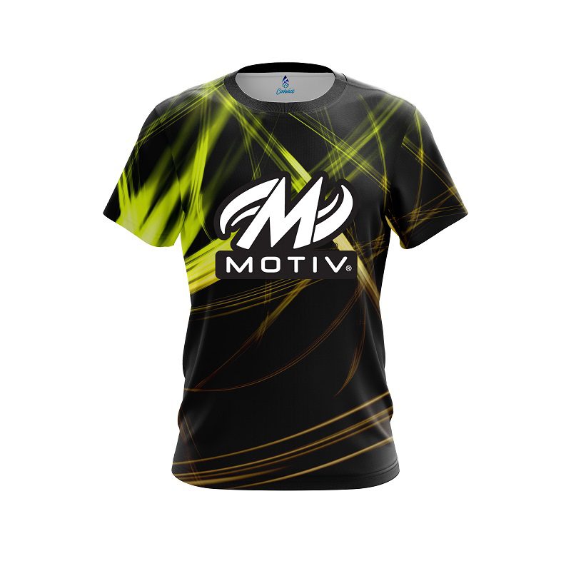 Motiv Yellow Spiral CoolWick Bowling Jersey