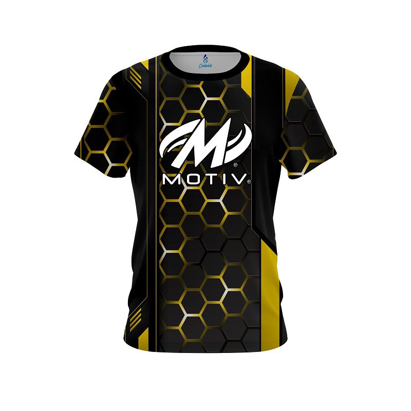 Motiv Yellow Steel Comb CoolWick Bowling Jersey