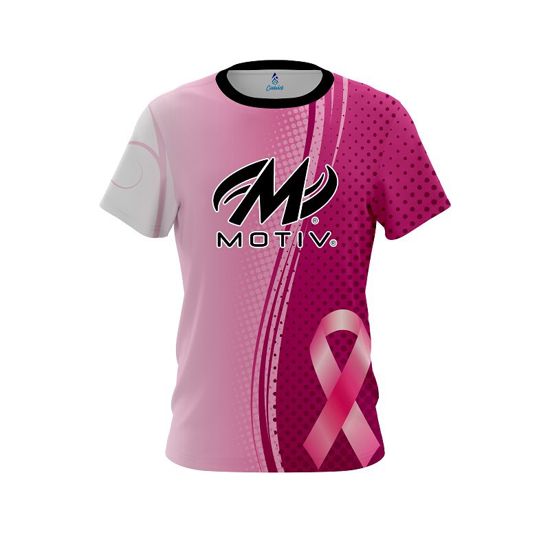 Motiv Breast Cancer Pink Swirls CoolWick Bowling Jersey