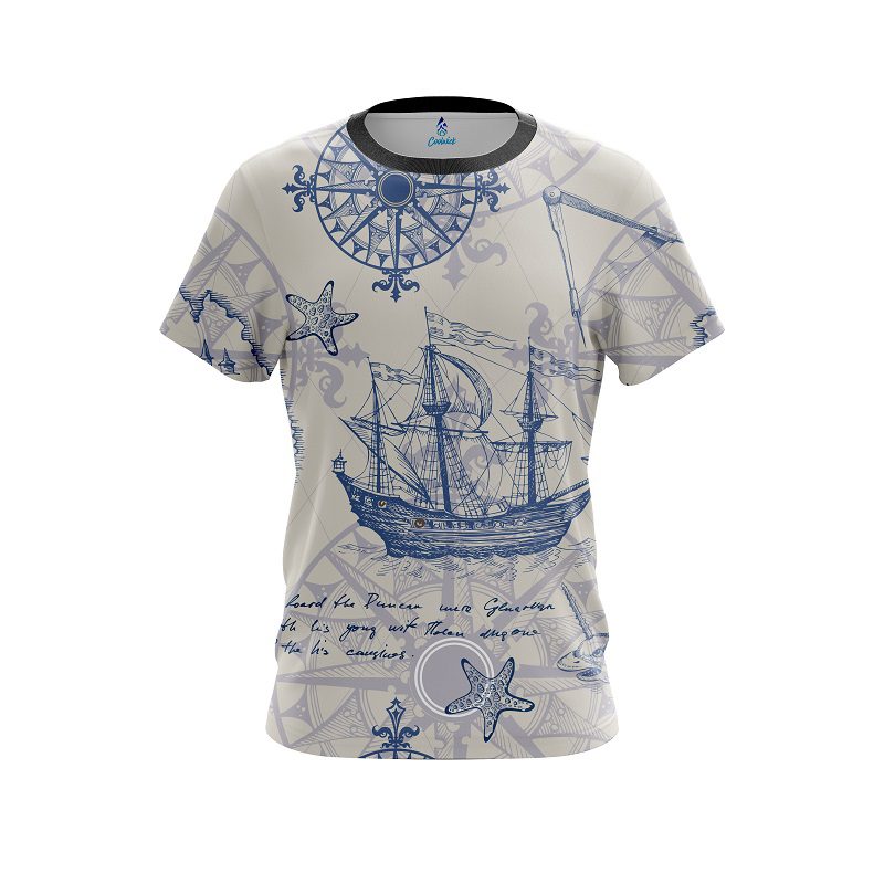 Plain Nautical Navigation CoolWick Bowling Jersey