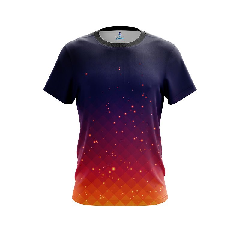 Plain Orange And Pink Fire Sparks CoolWick Bowling Jersey