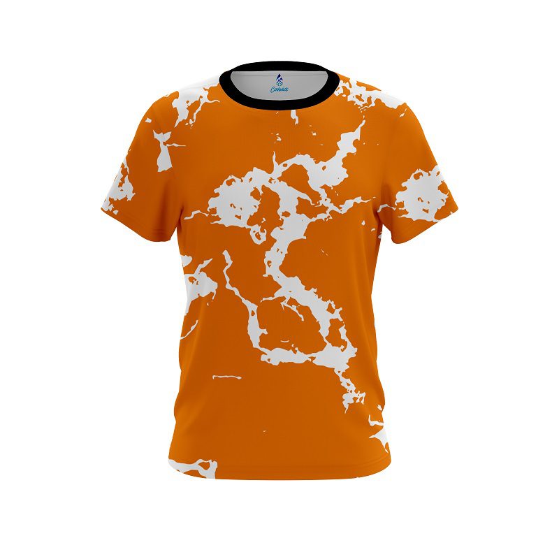 Plain Orange Shock CoolWick Bowling Jersey