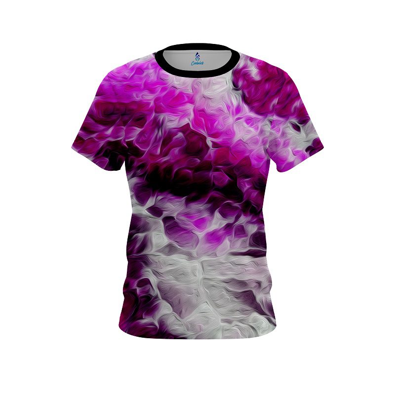 Plain Pink Marble Onyx CoolWick Bowling Jersey