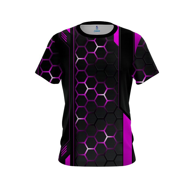 Plain Pink Steel Comb CoolWick Bowling Jersey