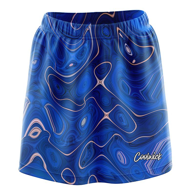 Psychedelic Blue Flow CoolWick Bowling Skort
