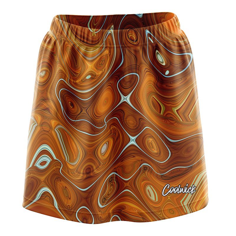 Psychedelic Orange Flow CoolWick Bowling Skort