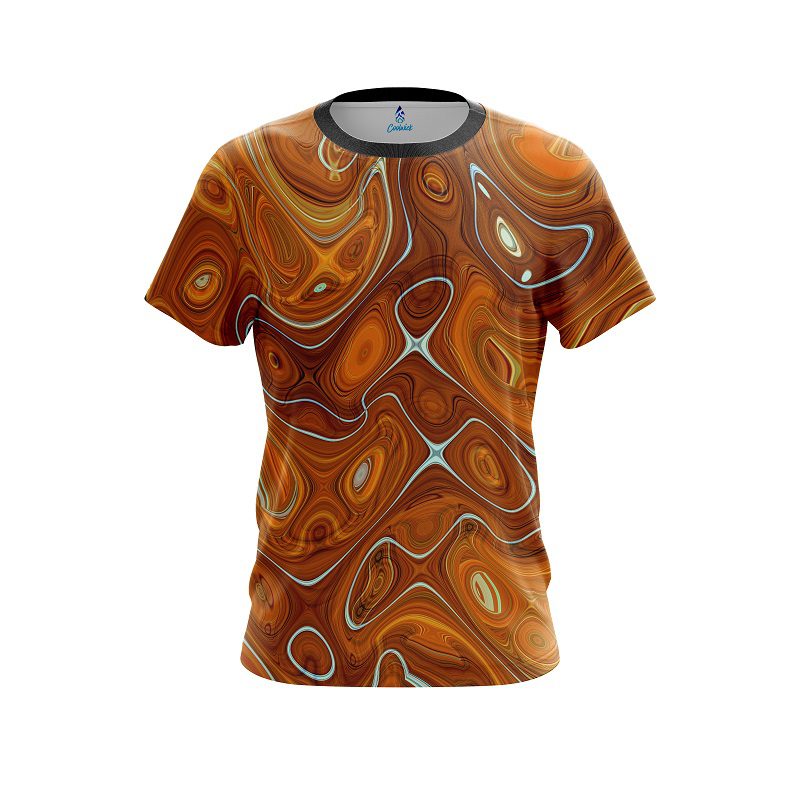 Plain Psychedelic Orange Flow CoolWick Bowling Jersey