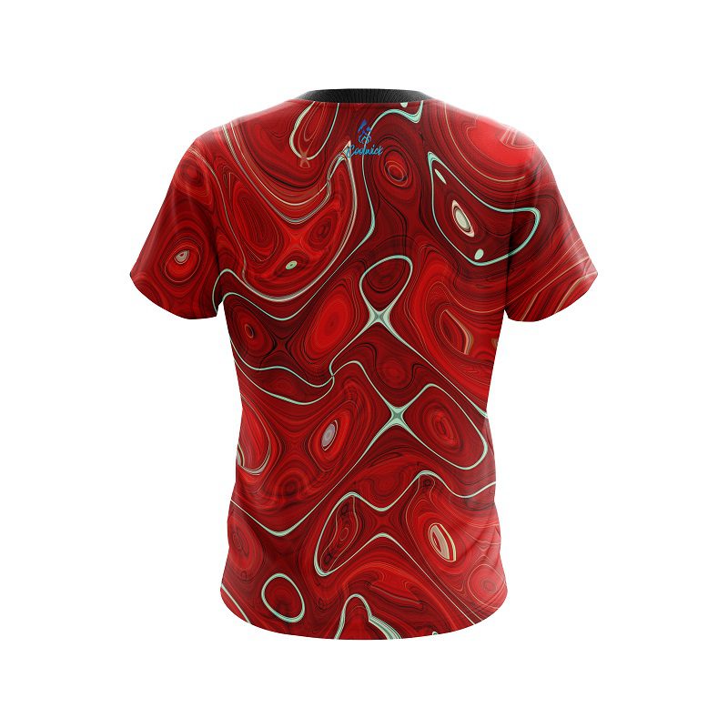 Plain Psychedelic Red Flow CoolWick Bowling Jersey - Image 2